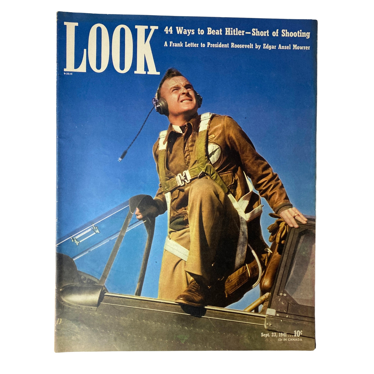 Look Magazine September 23, 1941 featuring Captain Charles W. Stark Jr. on the cover, showcasing military themes with a focus on defense strategies during World War II.