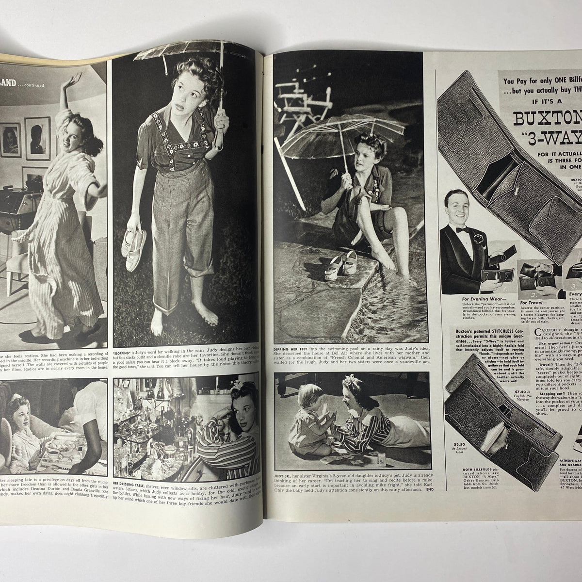 Inside page from Look Magazine May 6, 1941 featuring various advertisements and fashion layouts, illustrating lifestyle trends from the 1940s.