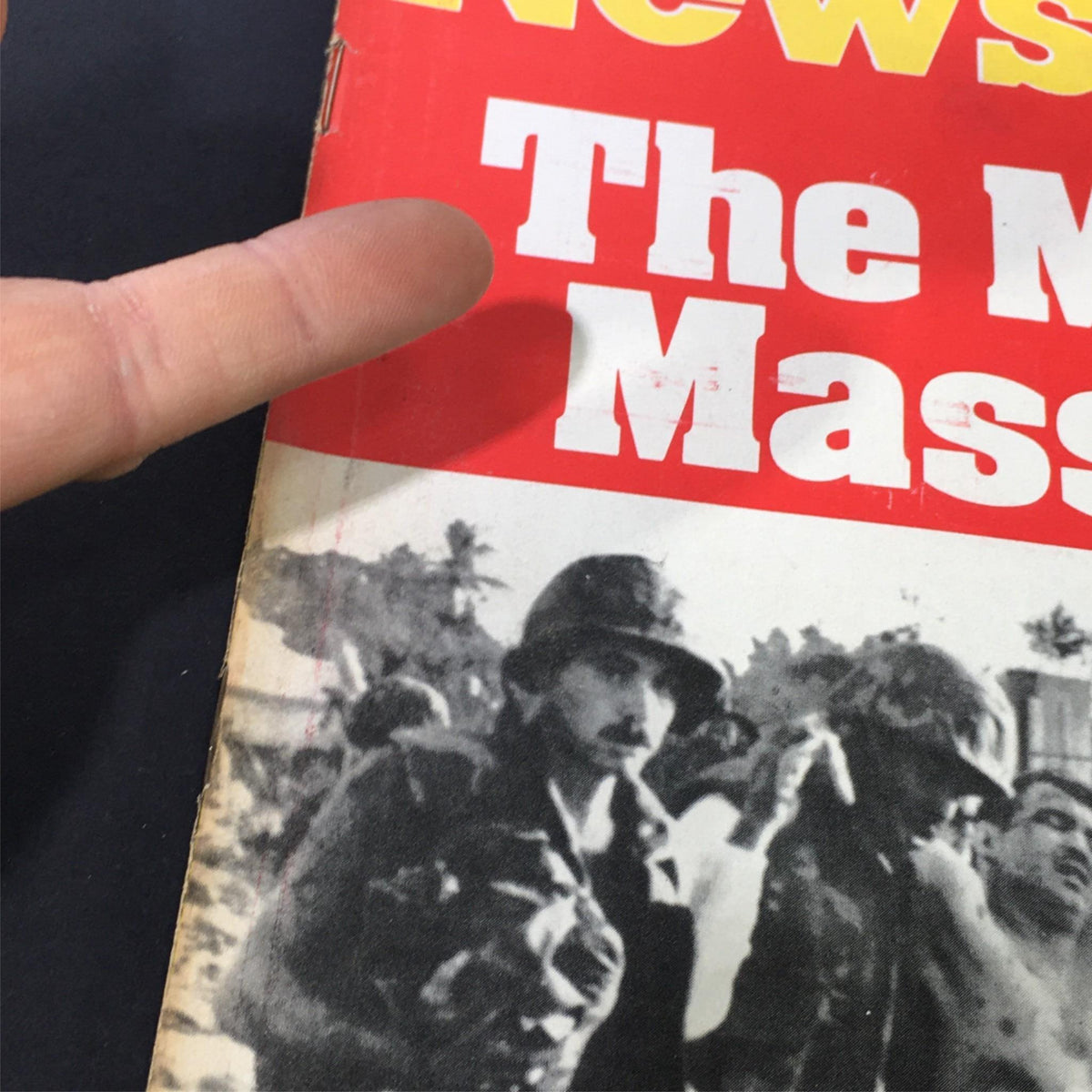 Cover of vintage Newsweek magazine from October 31, 1983, featuring the title 'The Marine Massacre' with a striking photograph of soldiers, highlighting significant historical events.