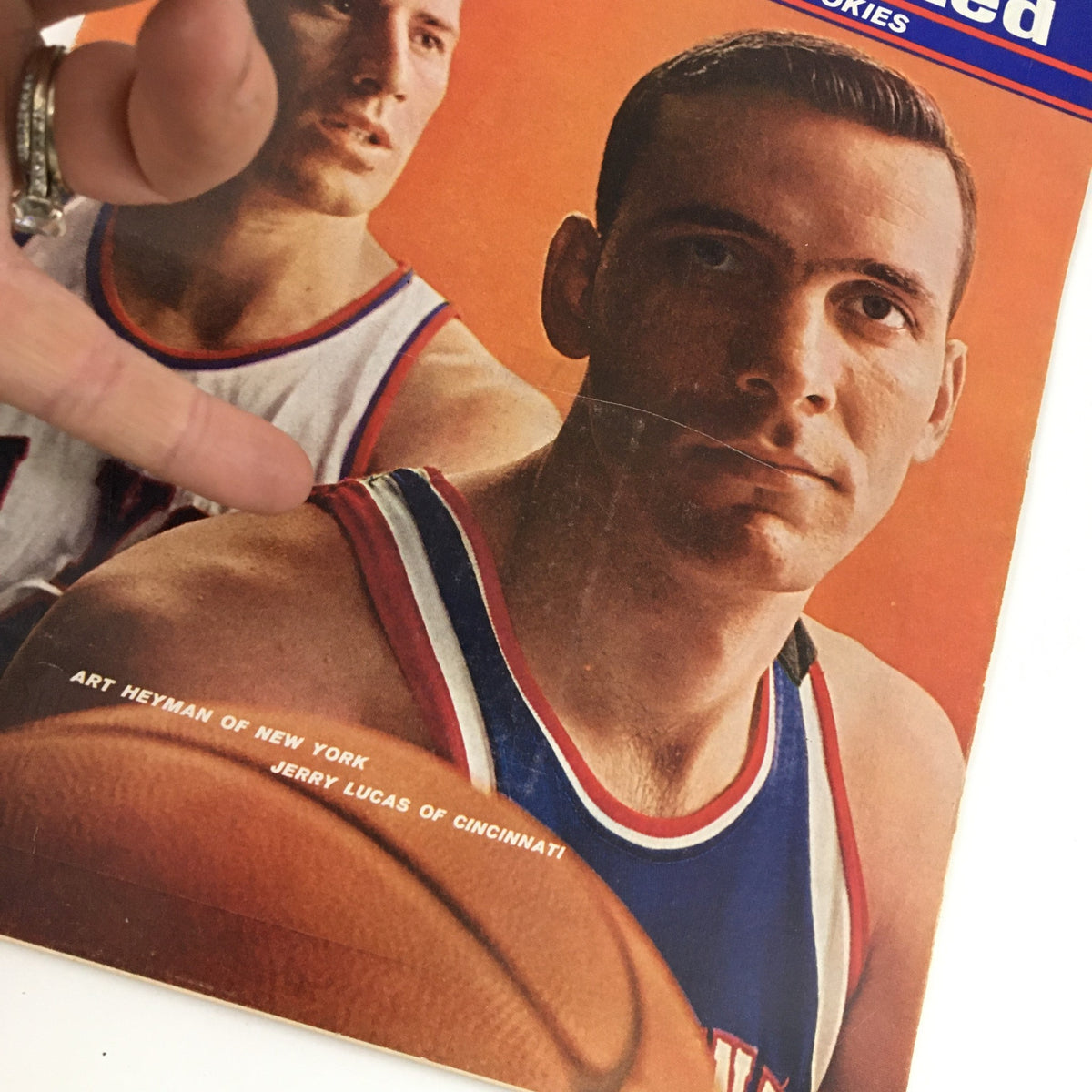 Cover of Sports Illustrated Magazine from October 28, 1963 featuring Art Heyman and Jerry Lucas with basketball theme.