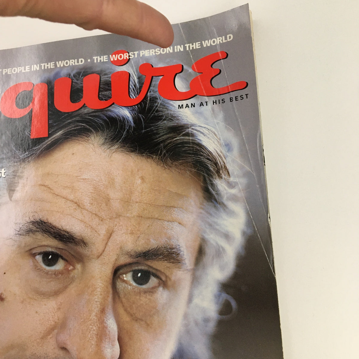 Close-up view of the Esquire Magazine December 1997 cover, highlighting Robert DeNiro and the text The Worst Person in the World.