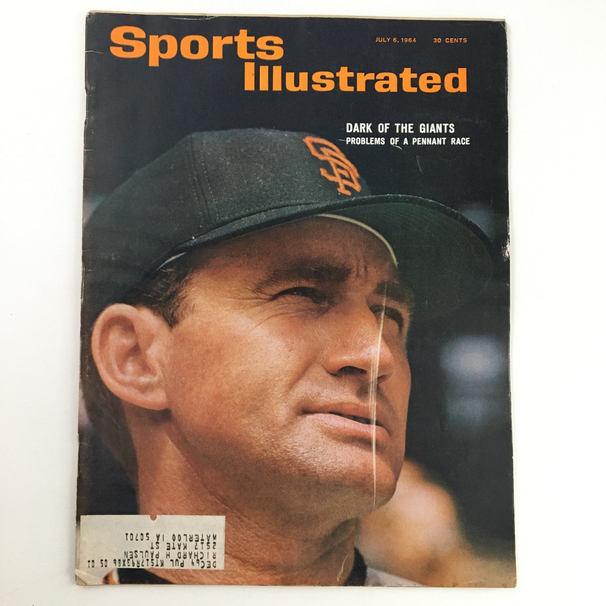 Cover of Sports Illustrated Magazine dated July 6, 1964 featuring MLB Manager Alvin Dark of the San Francisco Giants.