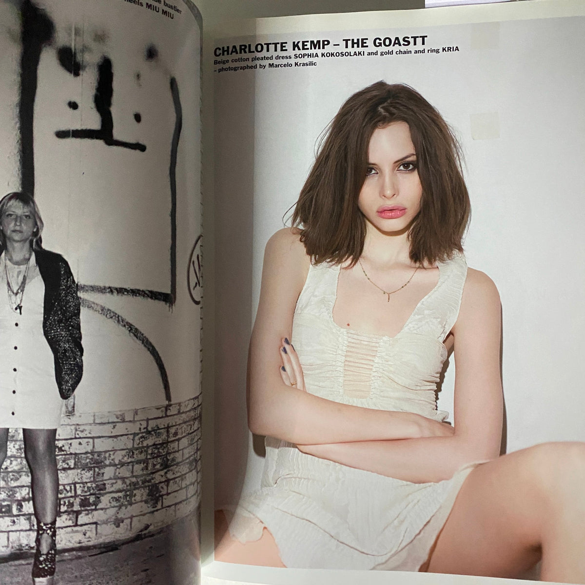 Photograph of Charlotte Kemp featured in Purple Fashion Magazine Spring Summer 2010, showcasing her unique style and art direction.