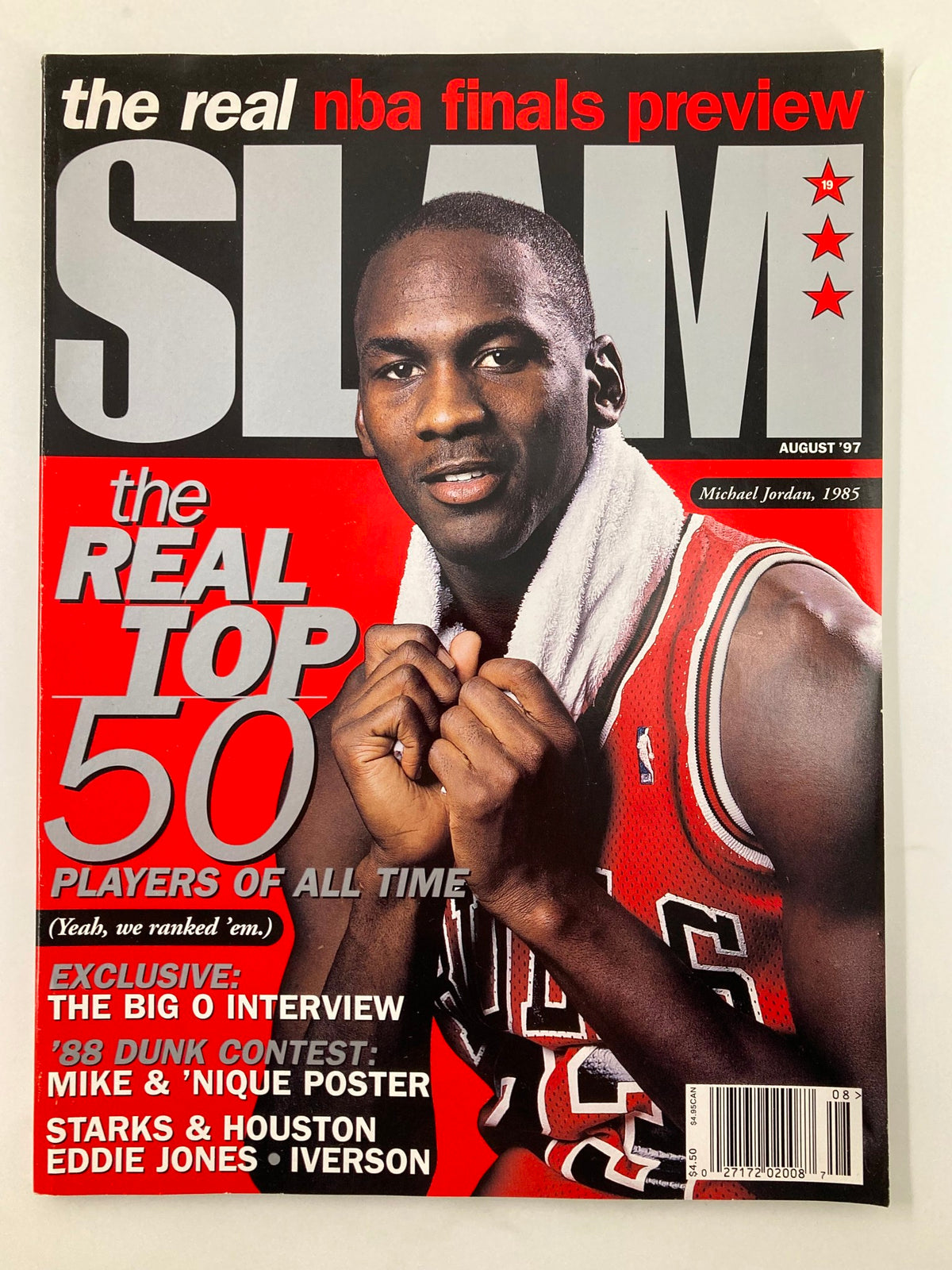 Slam Magazine August 1997 NBA Chicago Bulls Michael Jordan w Poster No Label VG