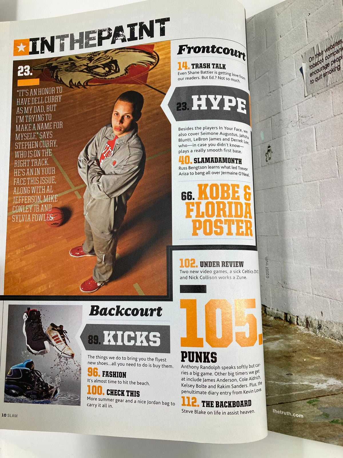 Another inside page of Slam Magazine July 2007 that includes a notable feature section, emphasizing basketball culture and players.