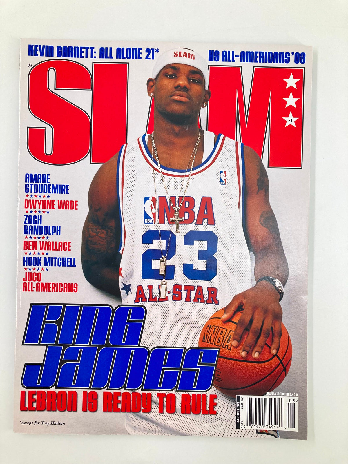 Slam Magazine August 2003 NBA All-Star LeBron James w Poster No Label VG