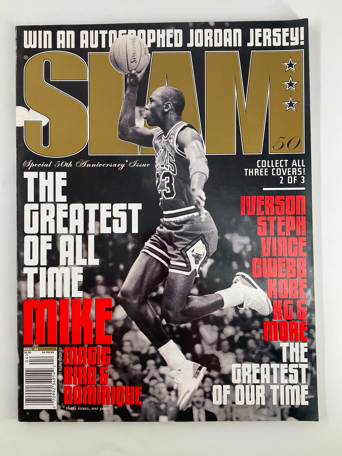 Slam Magazine April 2001 NBA Chicago Bulls Michael Jordan w Poster No Label VG