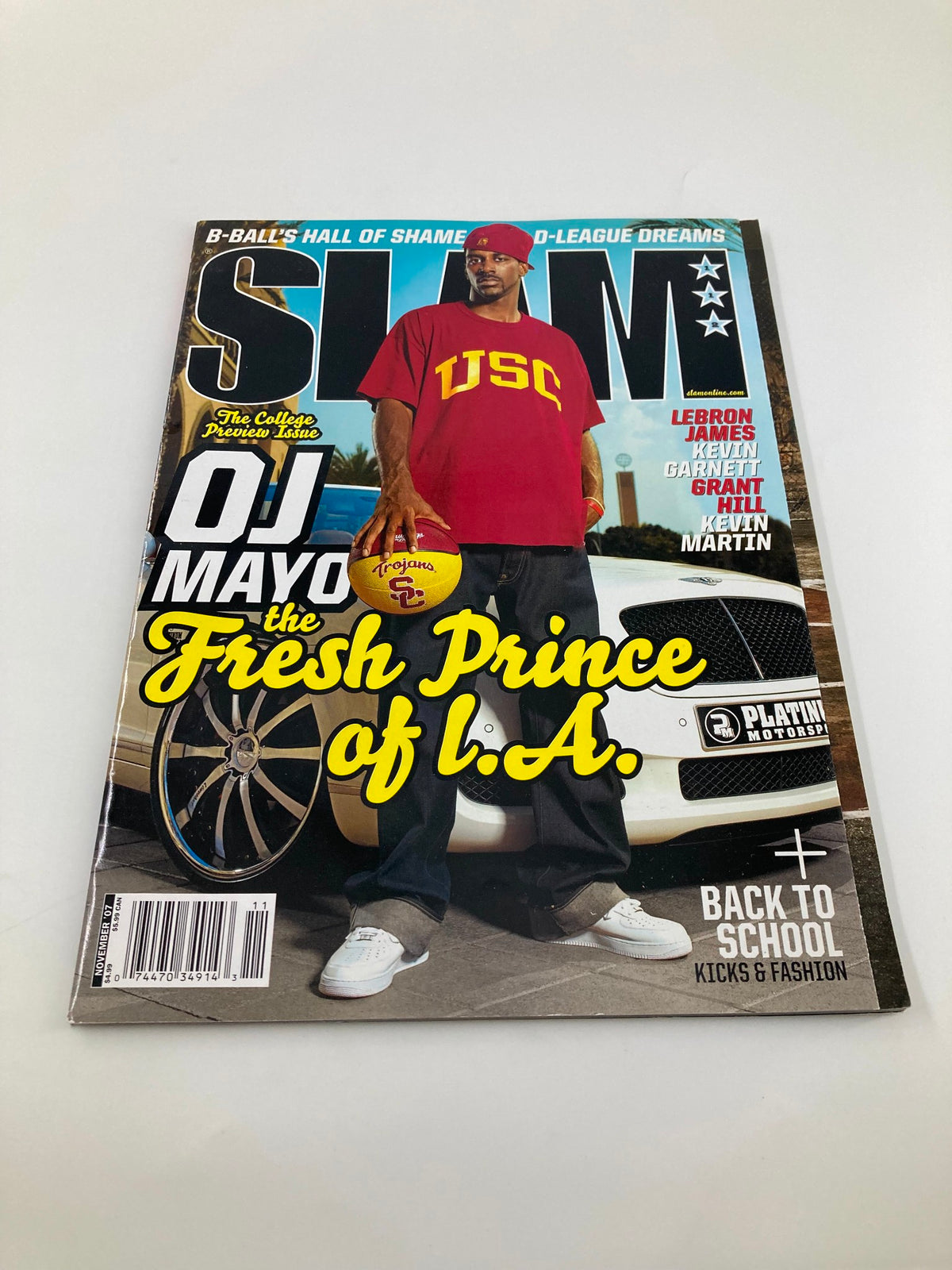 Slam Magazine November 2007 NCAA College USC OJ Mayo w Poster No Label VG
