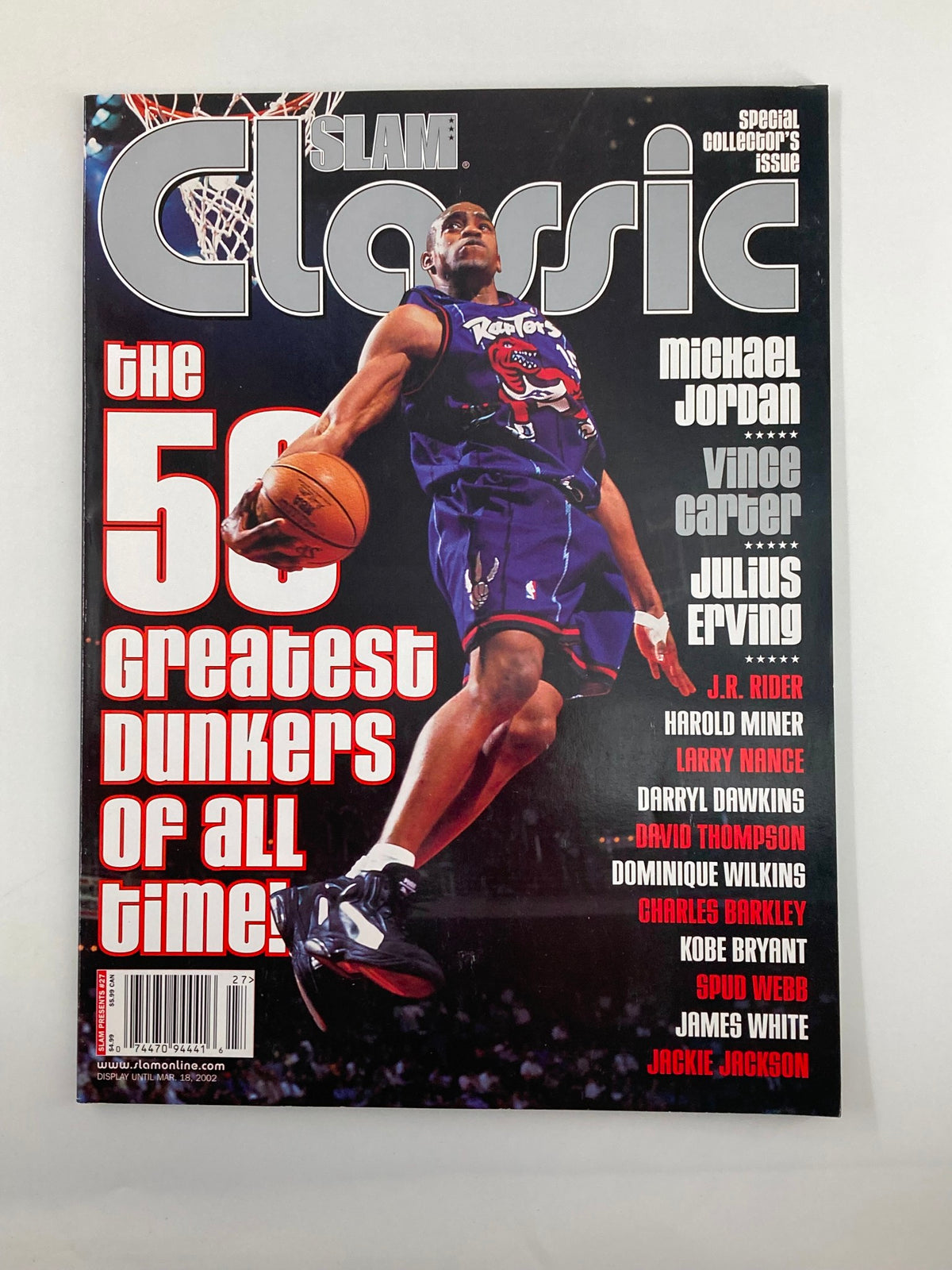 Slam Presents Classic Magazine #27 2002 NBA Raptors Vince Carter No Label VG