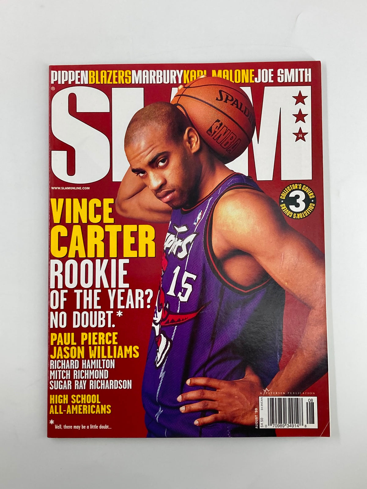 Cover of Slam Magazine, August 1999, featuring Vince Carter of the NBA Toronto Raptors