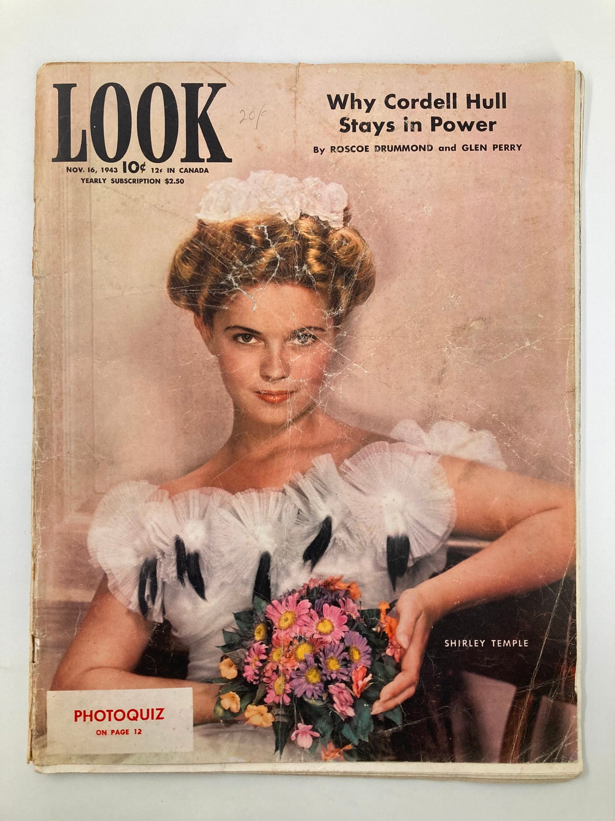 Vintage Look Magazine November 16 1943 Shirley Temple and Photoquiz No Label