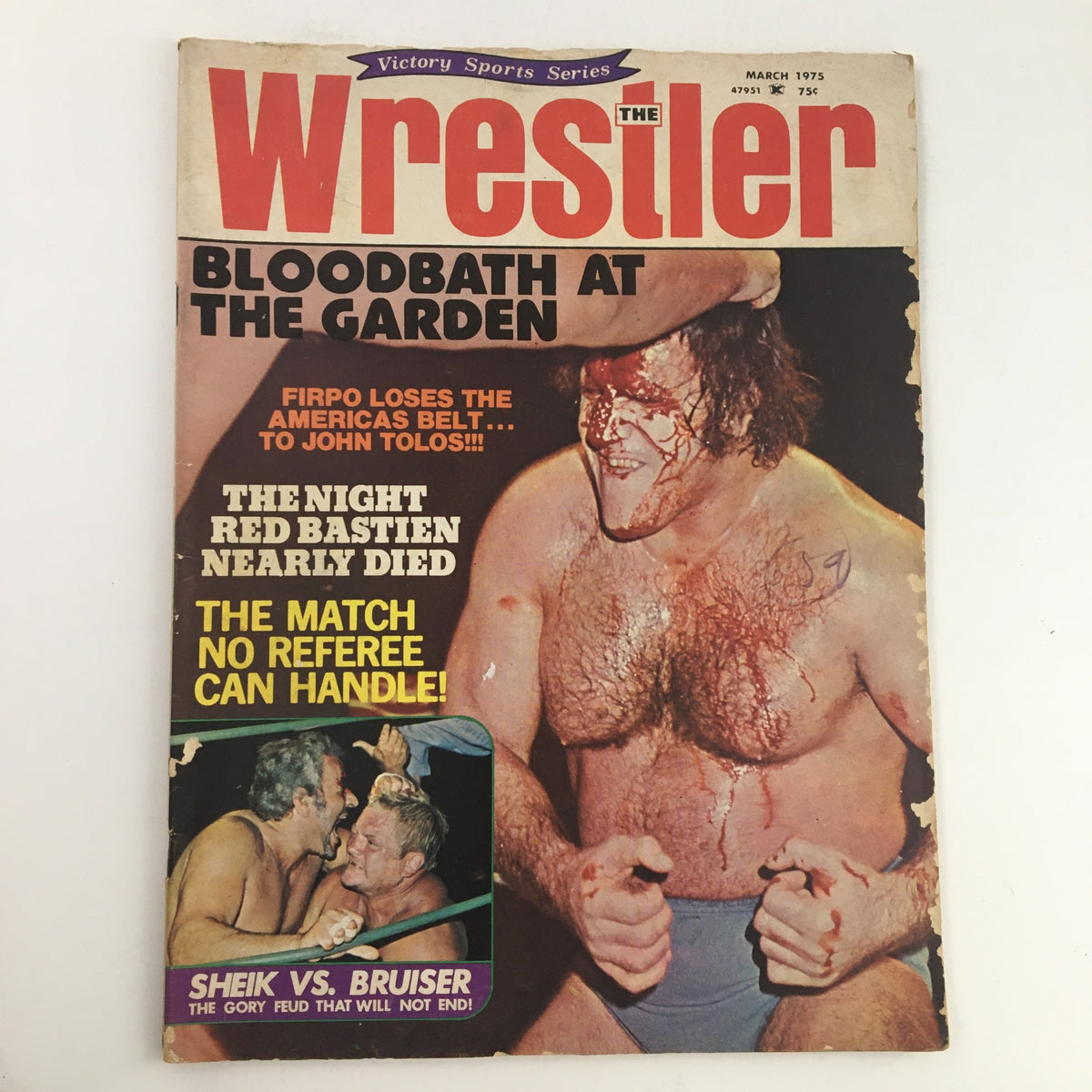 The Wrestler Magazine March 1975 Pampero Firpo Loses to John Tolos No Label