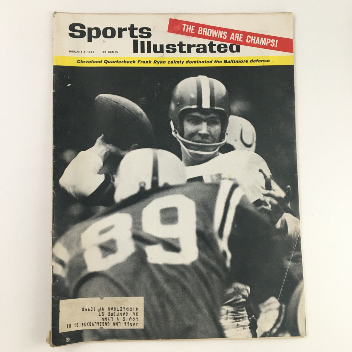 Cover image of Sports Illustrated Magazine from January 4, 1965 featuring Cleveland Quarterback Frank Ryan, highlighting the NFL and sports culture of the 1960s.