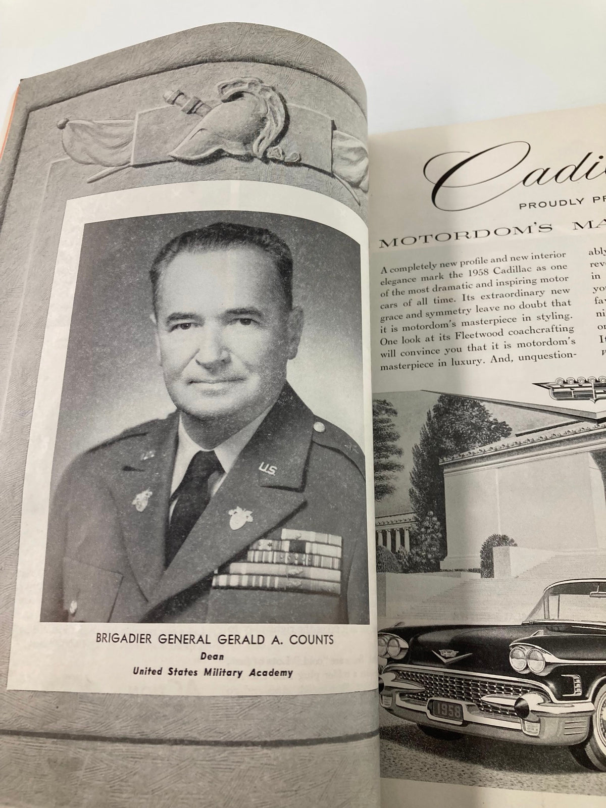 1940 NCAA Football Army vs Navy Official Program displaying a black and white photograph of Brigadier General Gerald A. Counts, Dean of the US Military Academy.