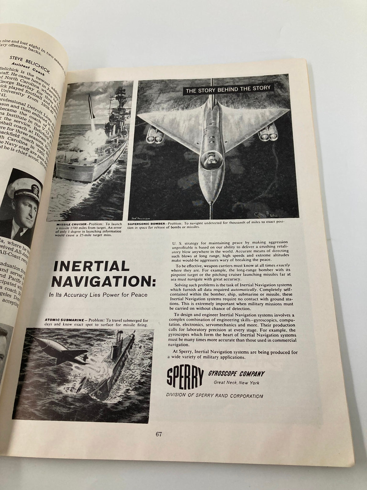 1940 NCAA Football Army vs Navy Official Program page detailing military technology and navigation in the context of the game.