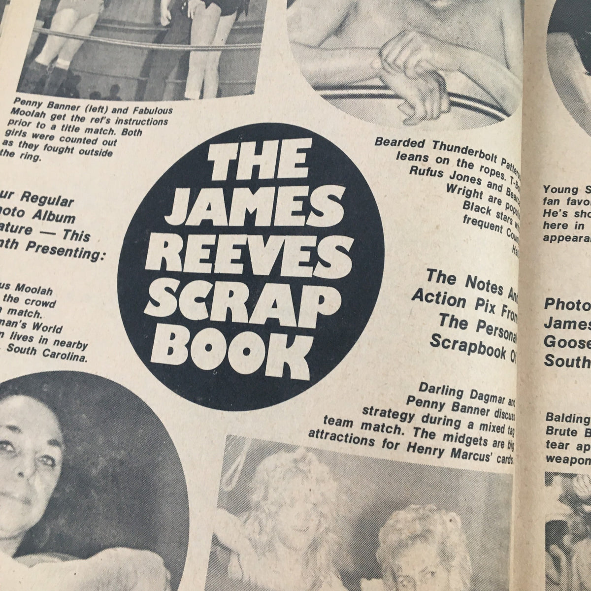 Wrestling Guide October 1974 Ivan Putski, Bearcat Wright & Tex McKenzie showcasing The James Reeves Scrapbook, featuring wrestlers' photos and stories.