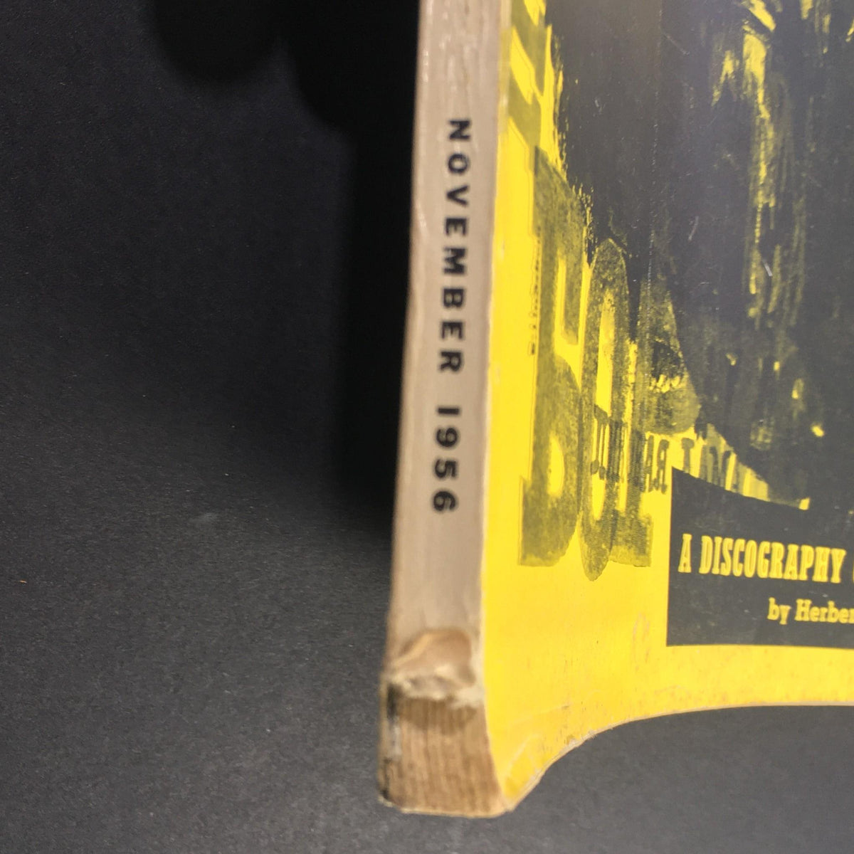 Spine view of VTG High Fidelity Music Magazine November 1956, displaying the publication date and vintage condition.