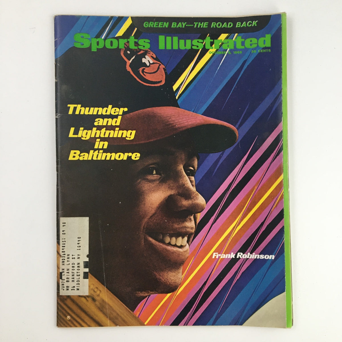 Sports Illustrated Magazine October 6, 1969 featuring Frank Robinson on the cover with text 'Thunder and Lightning in Baltimore' highlighting MLB legend.