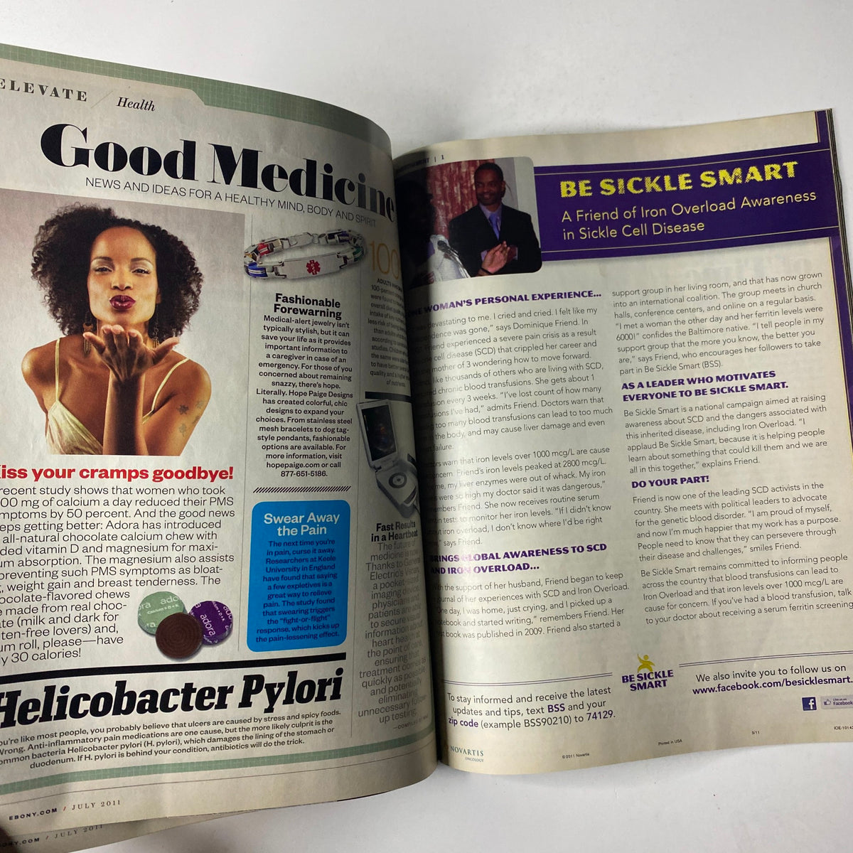 Ebony Magazine July 2011 Vol 66 No. 9 Taraji P. Henson & Tyrese Gibson featuring an article on health and wellness, titled 'Good Medicine' with a focus on women's health and awareness.