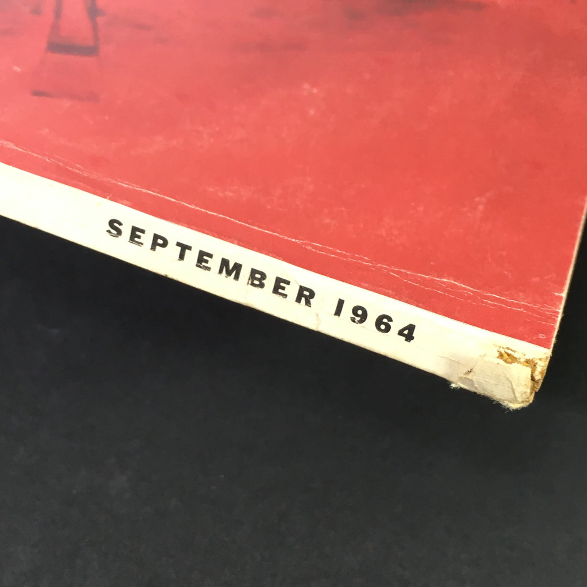 Close-up view of the spine of the VTG High Fidelity Music Magazine September 1964, displaying the publication date 'September 1964'.