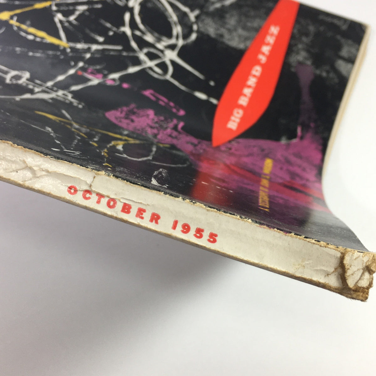 Side view of the High Fidelity Music Magazine October 1955, displaying the date 'October 1955' printed on the spine.