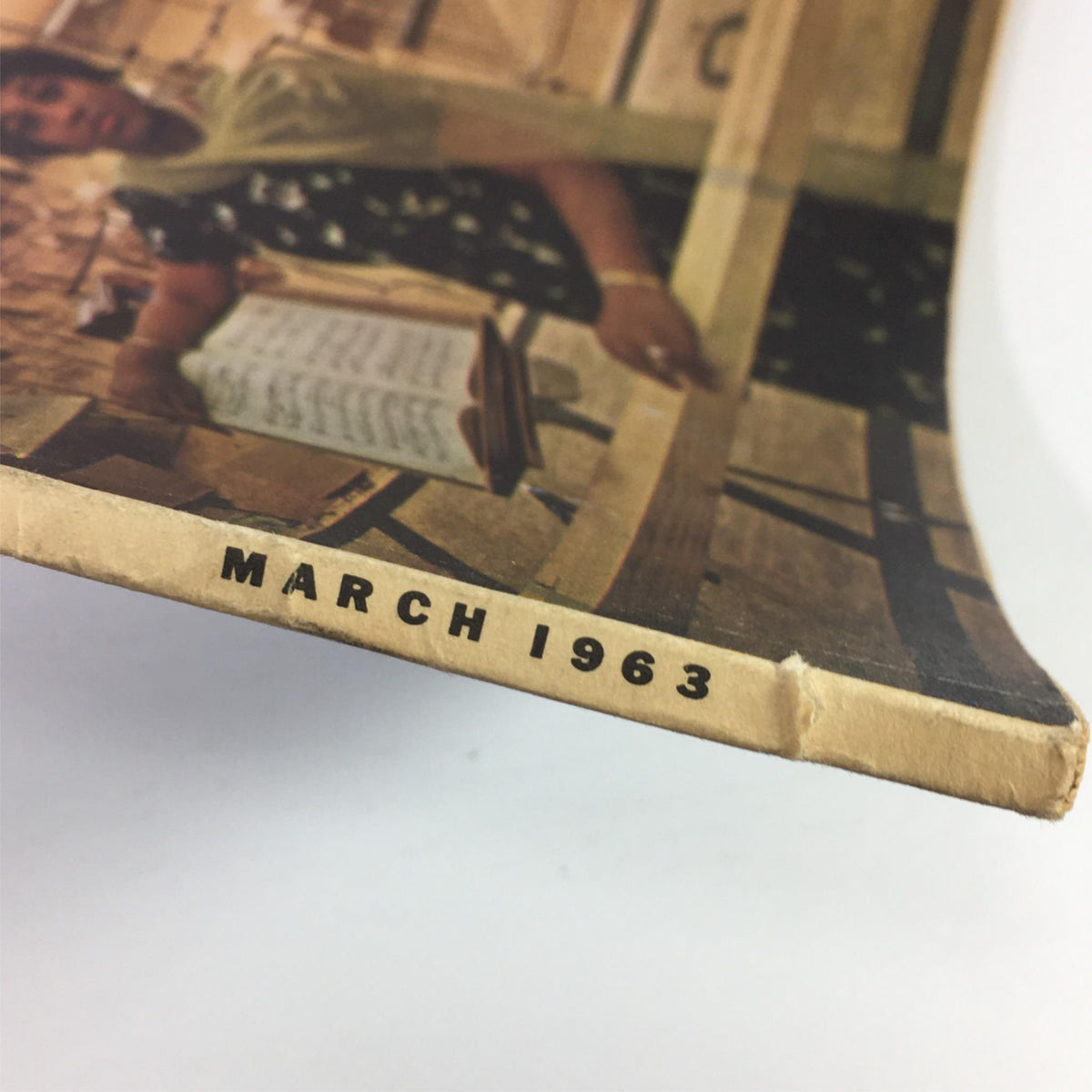 Spine of VTG High Fidelity Music Magazine March 1963 showing the publication date 'MARCH 1963'.