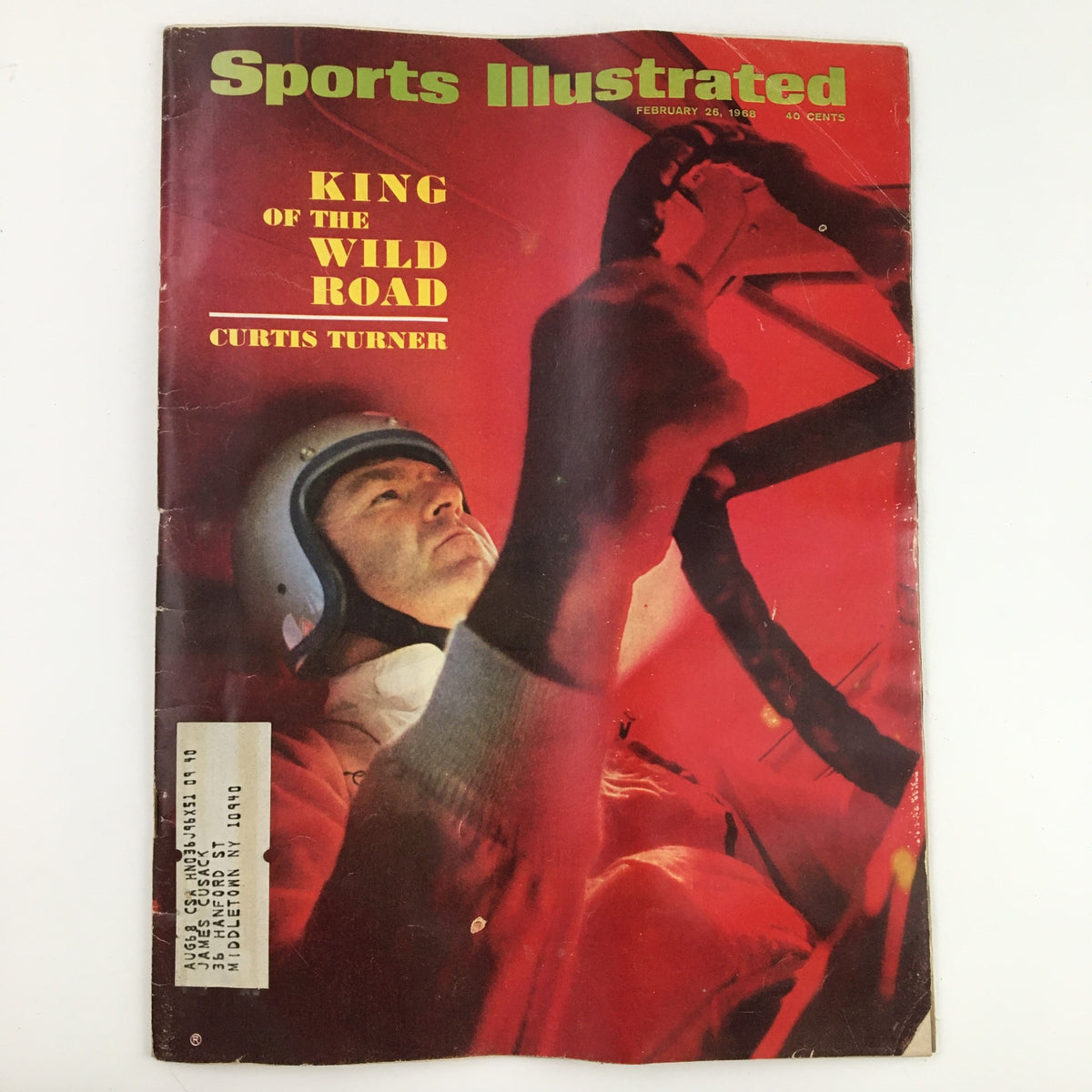 Cover of Sports Illustrated Magazine February 26 1968 featuring Curtis Turner - King of the Wild Road.