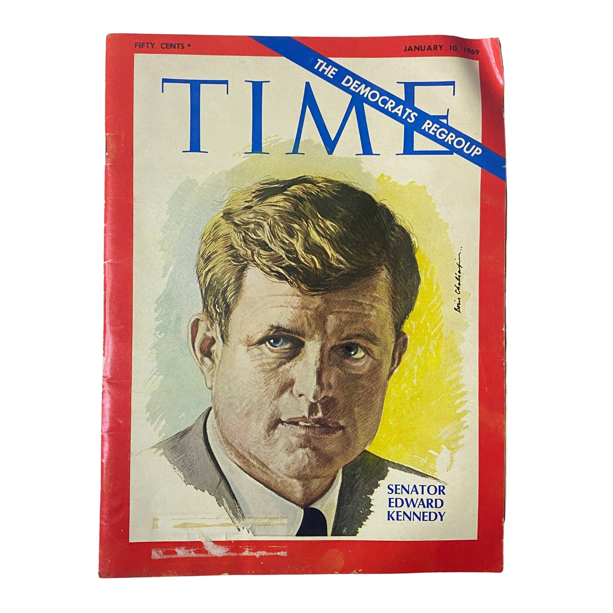 Time Magazine January 10, 1969 featuring Senator Edward Kennedy on the cover, highlighting his political emergence and legacy, in good condition.