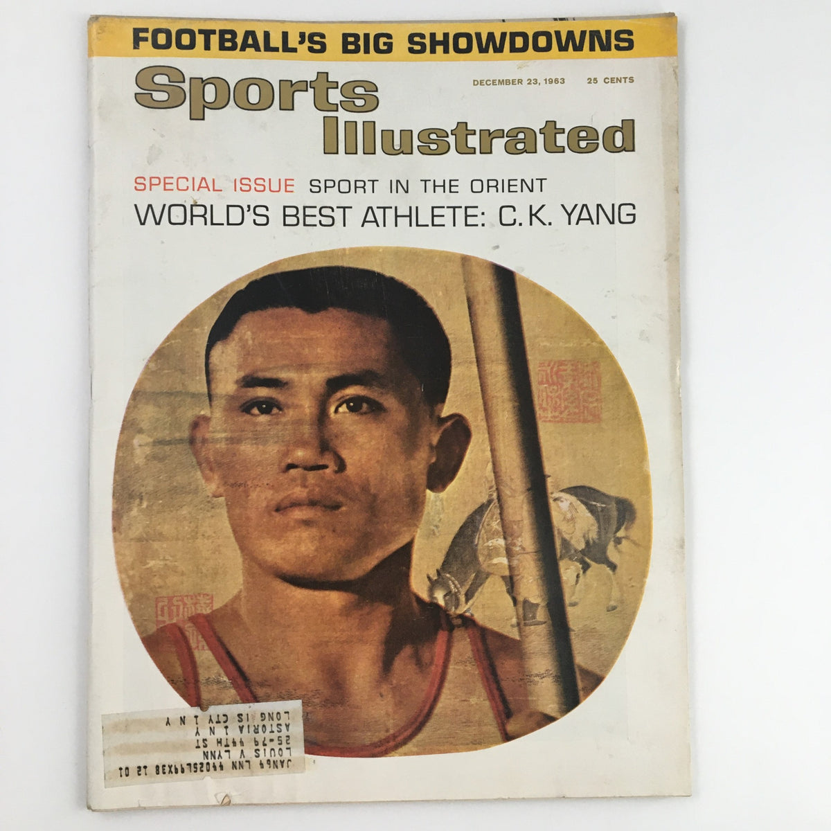 Cover of Sports Illustrated Magazine December 23 1963 featuring C.K. Yang, World's Best Athlete, with the label 'SPORT IN THE ORIENT' and an image of the athlete holding a pole.