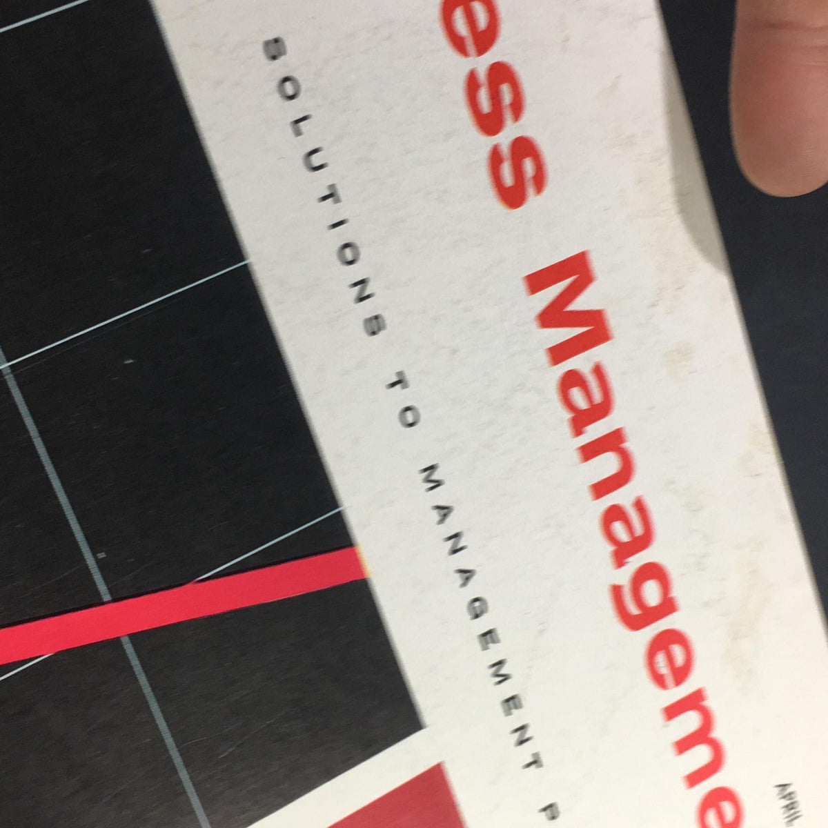 Close-up image of the VTG Business Management Magazine April 1965 cover, showcasing the title and design details that highlight solutions to management problems.