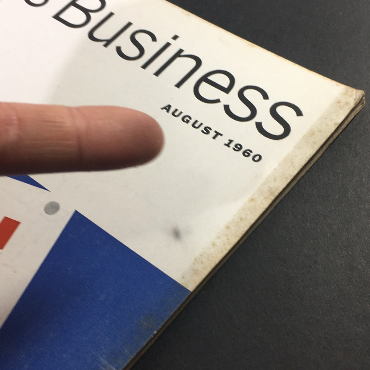 Close-up detail of the VTG Nation's Business Magazine August 1960 cover, showcasing the publication name and date alongside the 'How To Win An Election' headline.