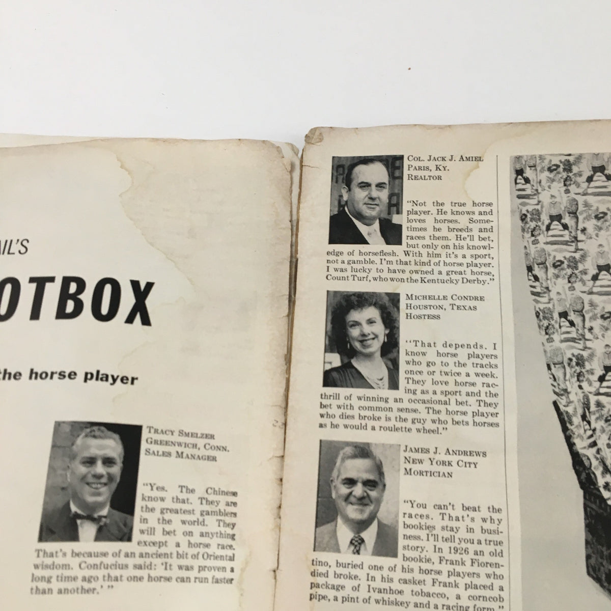 Interior page of Sports Illustrated Magazine September 27, 1954 displaying various contributors' photos and quotes, providing insights into the magazine's content.