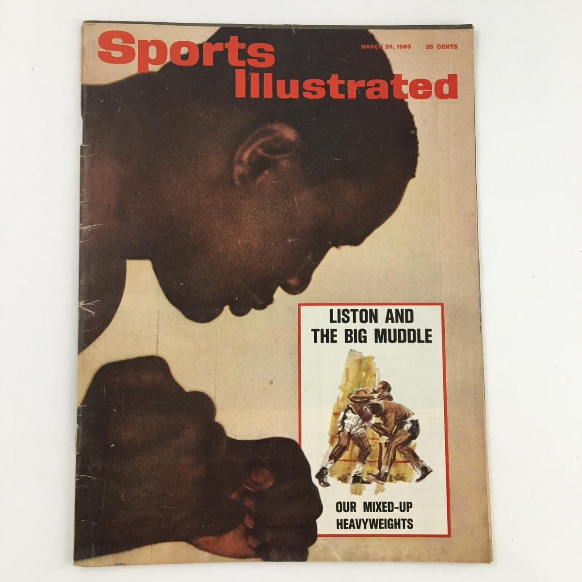 Sports Illustrated Magazine cover from March 25, 1963 featuring Sonny Liston and the Big Muddle, showcasing an iconic boxing moment.