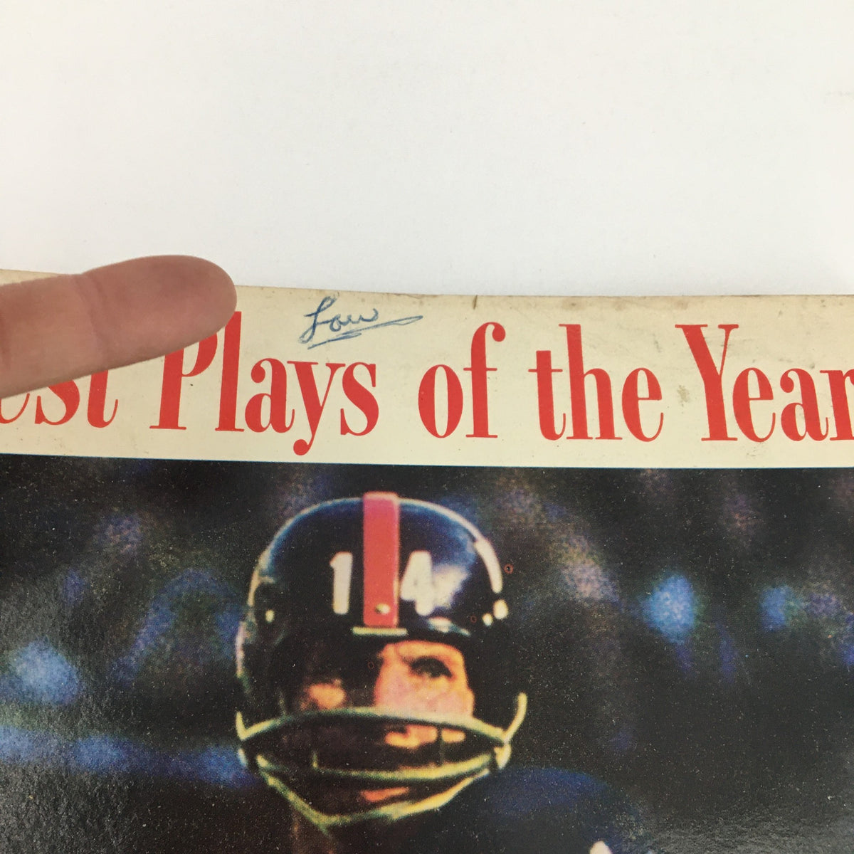 Close-up of the title area of the NFL Best Plays of the Year 1963 documentary cover, highlighting the signature and vintage design.