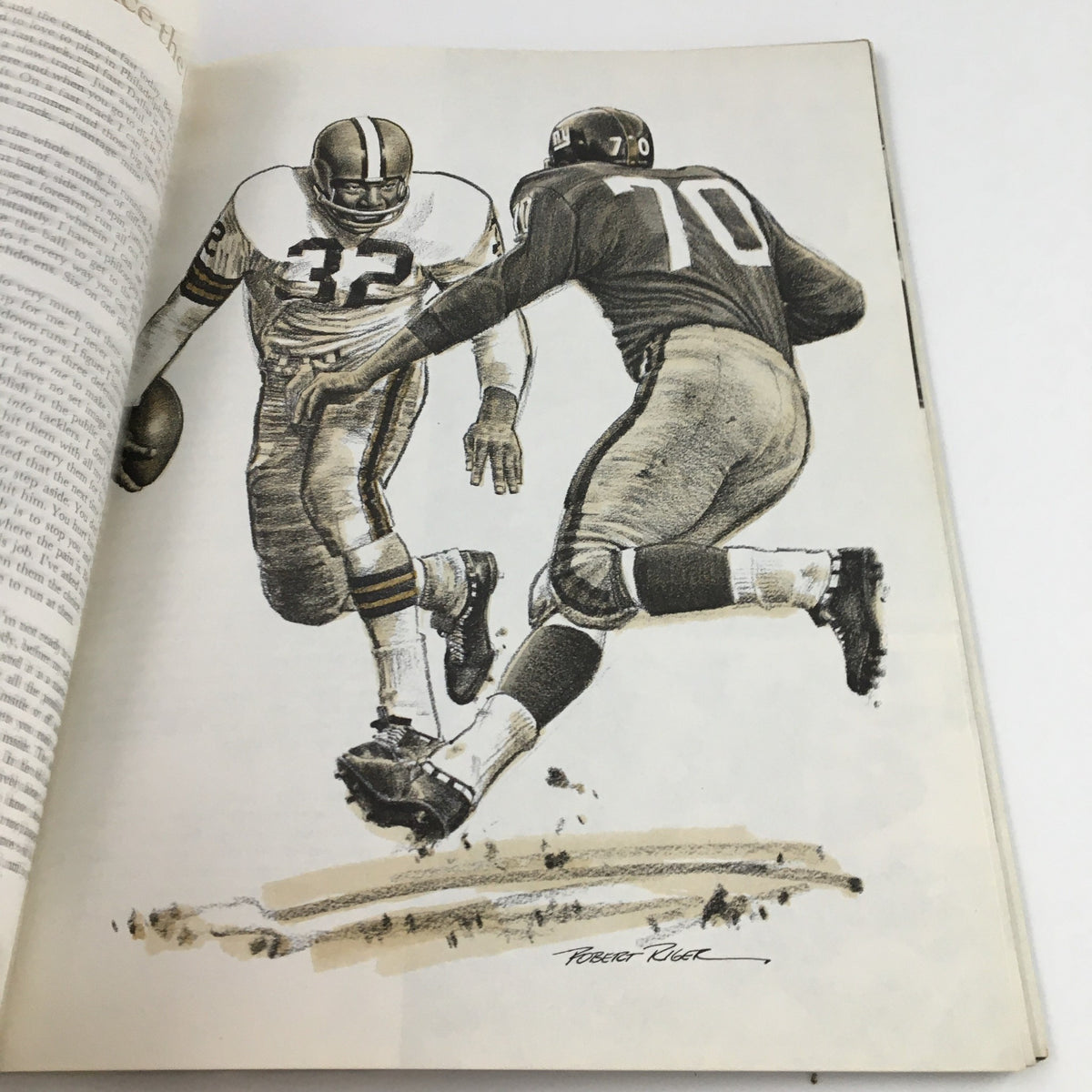 NFL Best Play of the Year 1963 Documentary - A detailed illustration of a football player in motion, emphasizing the action of the game.