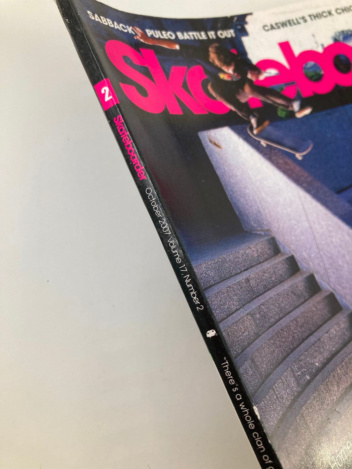 Skateboarder Magazine October 2007 showcasing the spine-tingling cover featuring Jeremy Reeves performing a kickflip over the hubba.