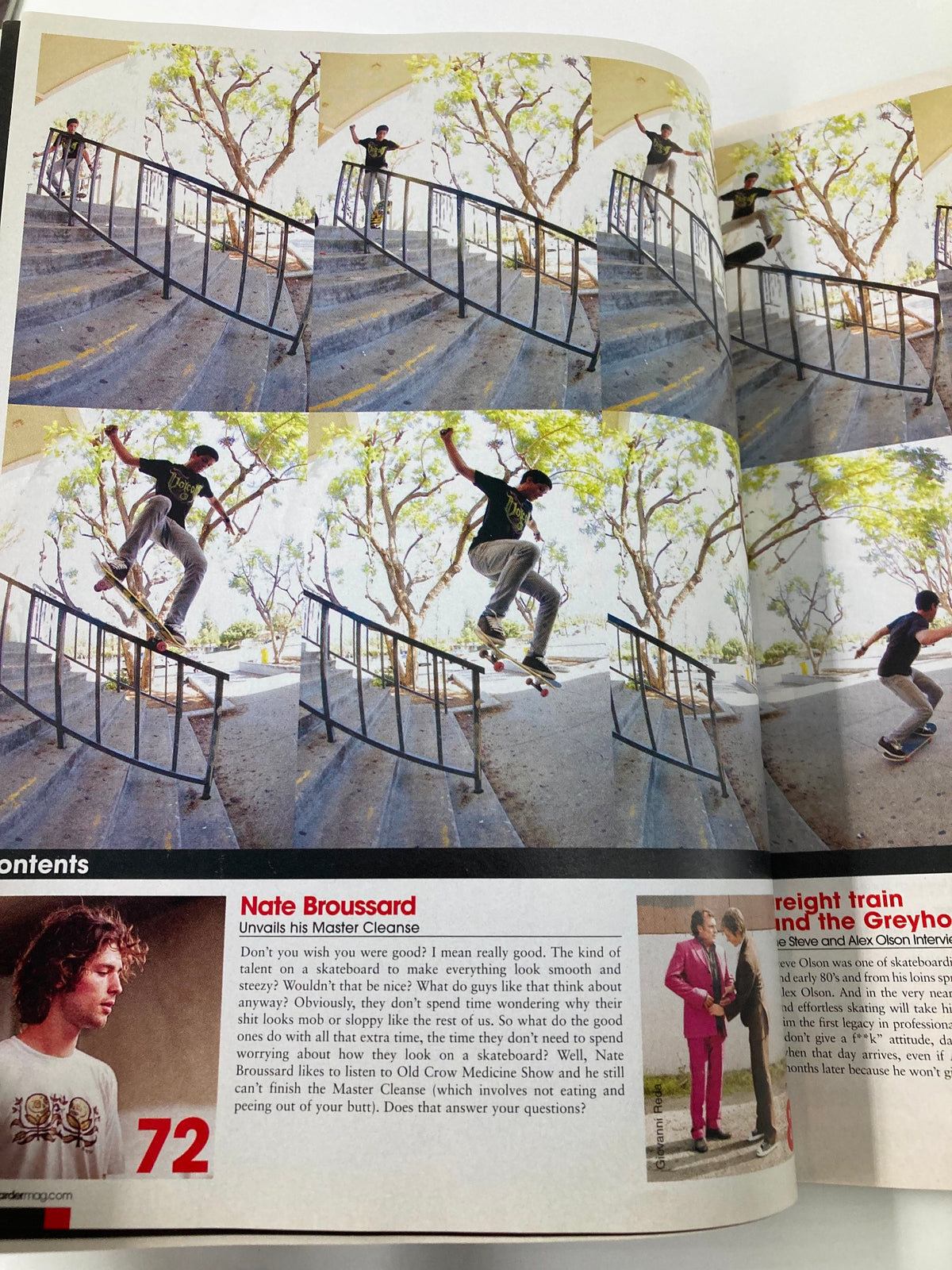 Skateboarder Magazine November 2007 Vol 17 #3 showcasing Nate Broussard executing impressive tricks on a rail with vibrant visuals capturing skateboarding culture.