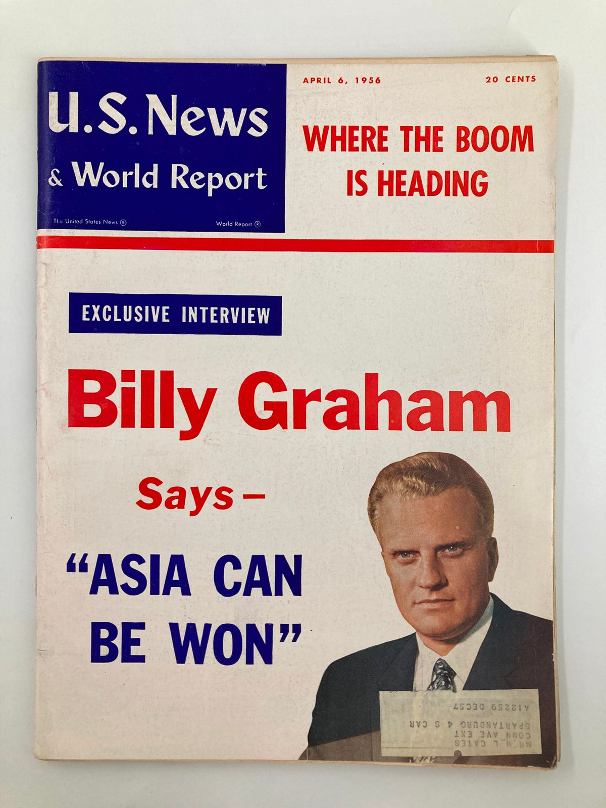 US News & World Report Magazine April 6 1956 Billy Graham Says 'Asia Can Be Won'