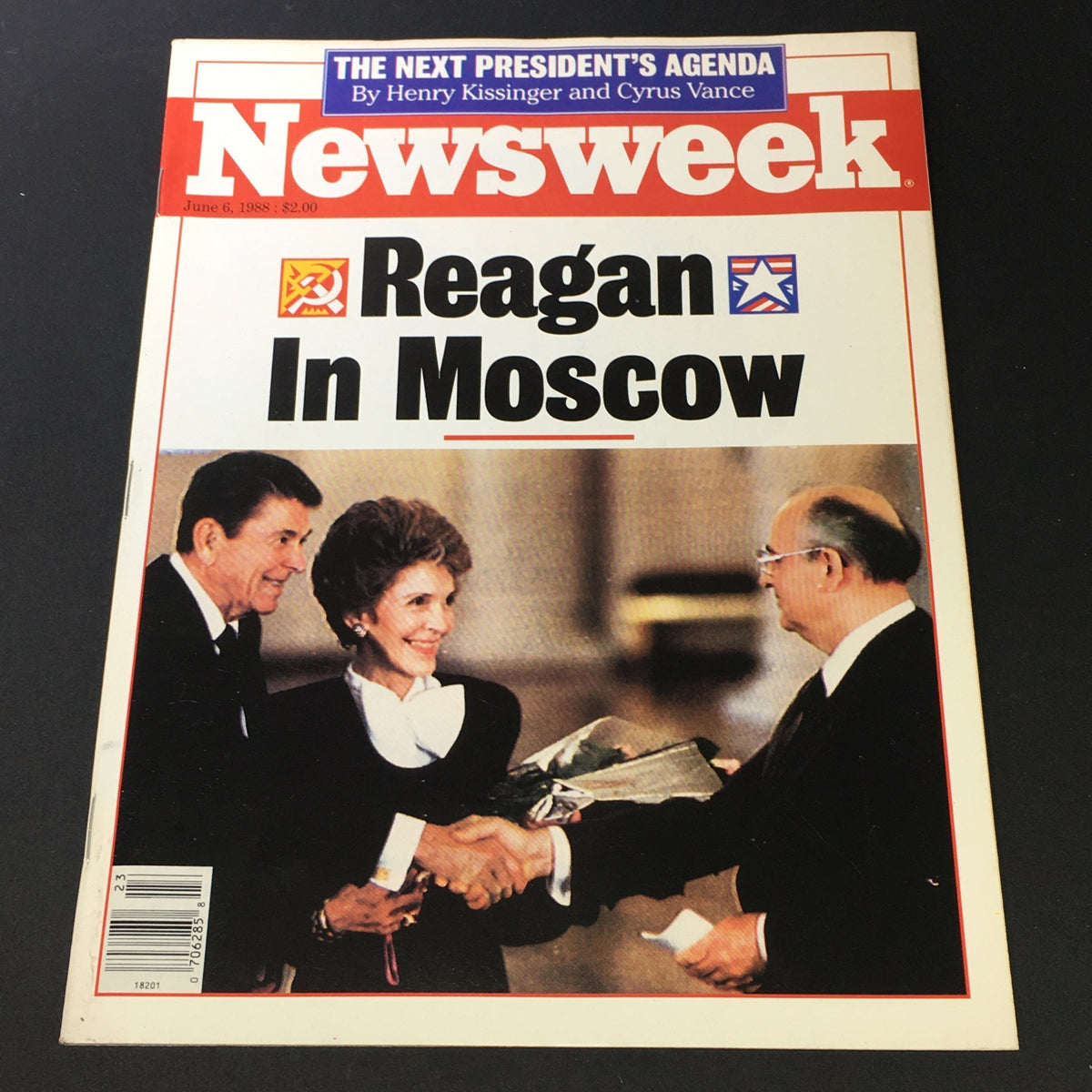VTG Newsweek Magazine June 6 1988 featuring an iconic cover with Ronald Reagan in Moscow, showcasing historical significance from the late 1980s.
