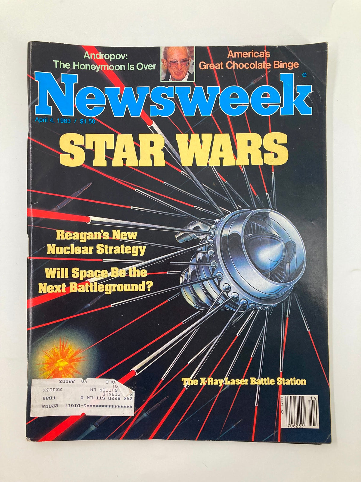 Vintage Newsweek Magazine, April 4, 1983, featuring the title 'Star Wars' with cover story on Reagan's New Nuclear Strategy and implications for space defense.