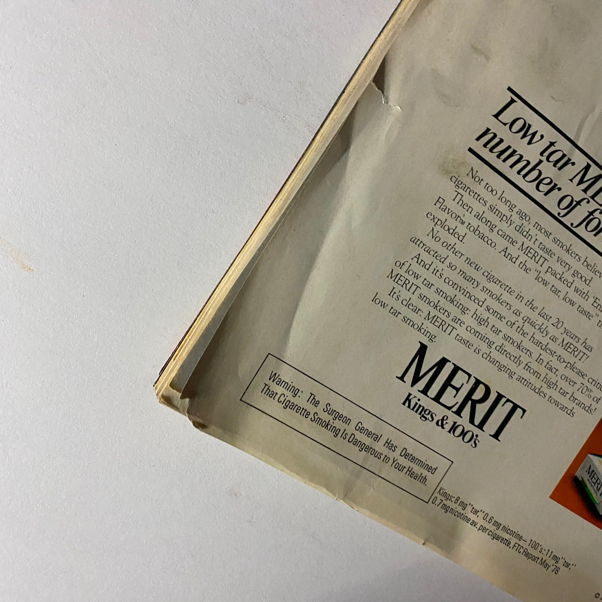 Interior page of the VTG Time Magazine October 8 1979 featuring a continuation of the Merit cigarette advertisement, highlighting the benefits and taste of low tar options.
