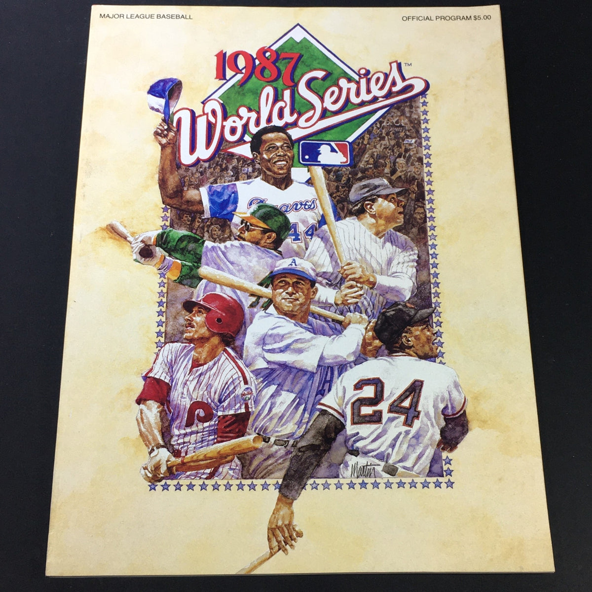 Cover of the VTG MLB Official Program 1987 World Series celebrating American League East-West Champions featuring iconic players in action.