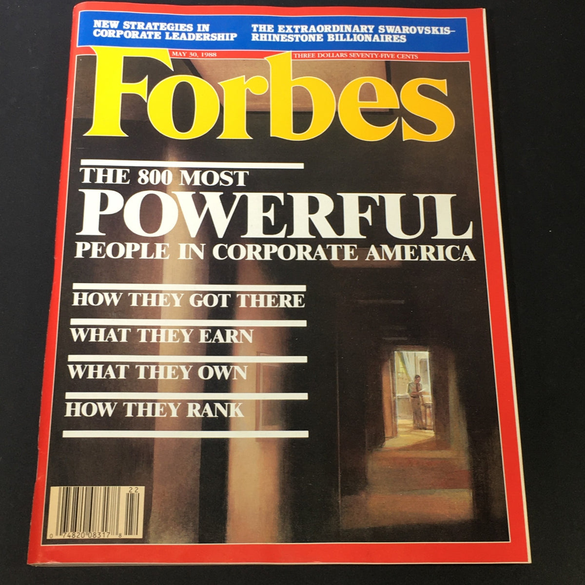 Cover of VTG Forbes Magazine from May 30, 1988, featuring the headline 'The 800 Most Powerful People in Corporate America', highlighting corporate leadership and influence.