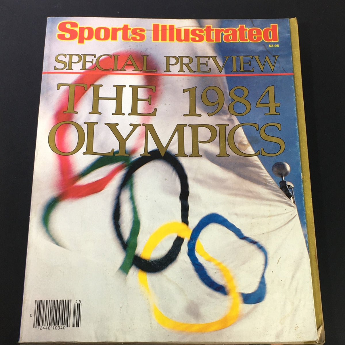 Cover of Sports Illustrated Magazine from July 18, 1984, featuring a special preview of the 1984 Olympics with colorful Olympic rings.