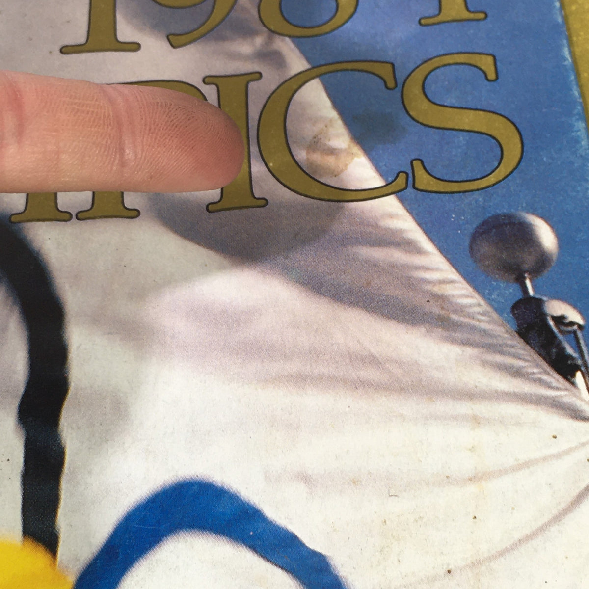 Close-up of the cover text from Sports Illustrated Magazine July 18, 1984, highlighting the special preview of the 1984 Olympics.