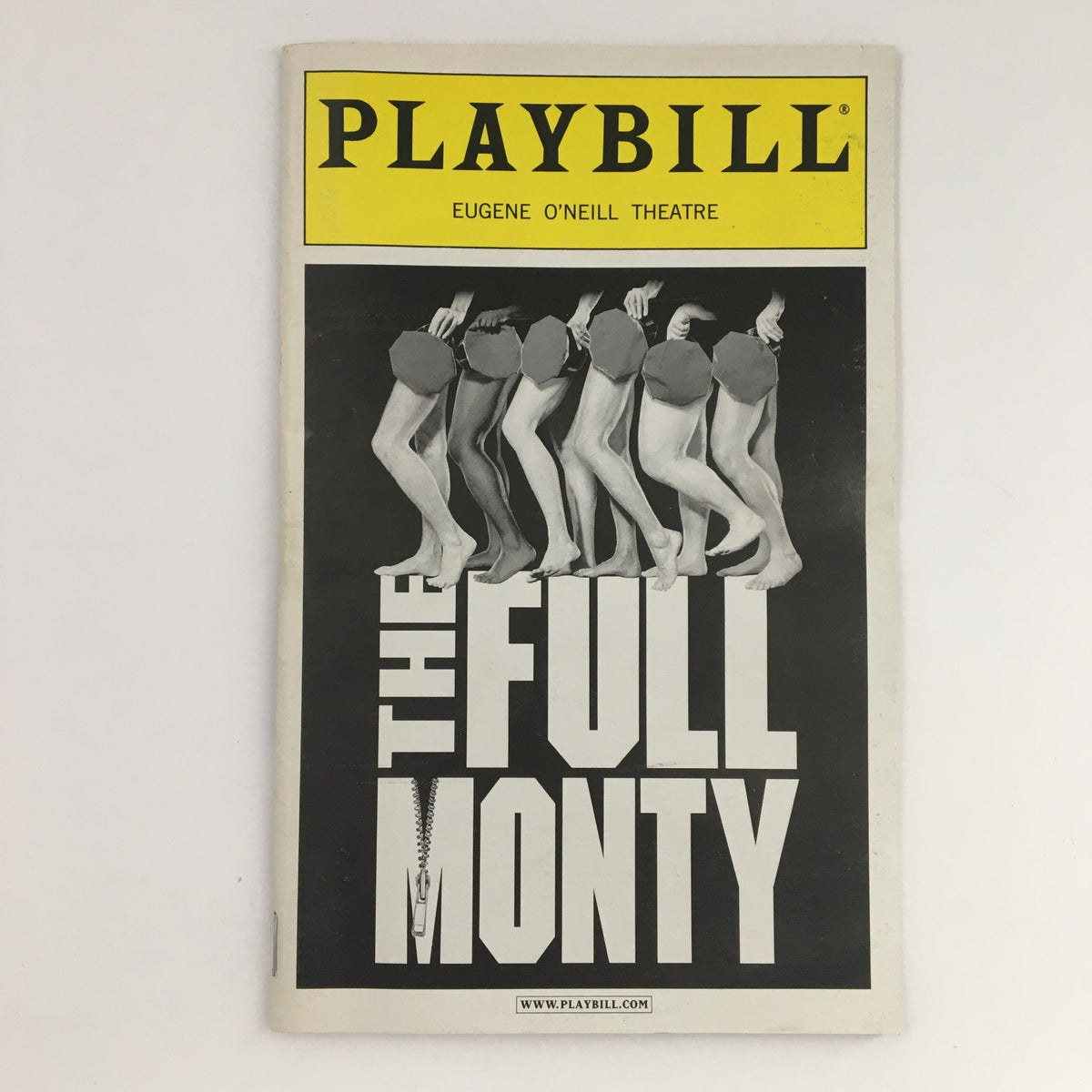 2001 Playbill for The Full Monty at Eugene O'Neill Theatre, featuring an artistic cover design with dancing figures, capturing the essence of the theatrical production.