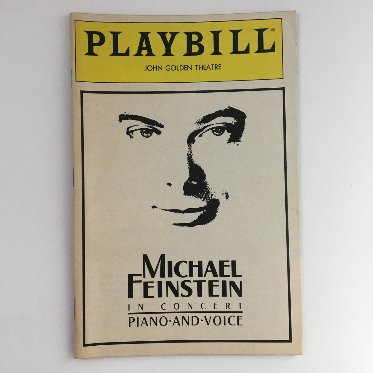 1990 Playbill John Golden Theatre Presents Michael Feinstein In Concert Piano and Voice cover featuring an image of Michael Feinstein.