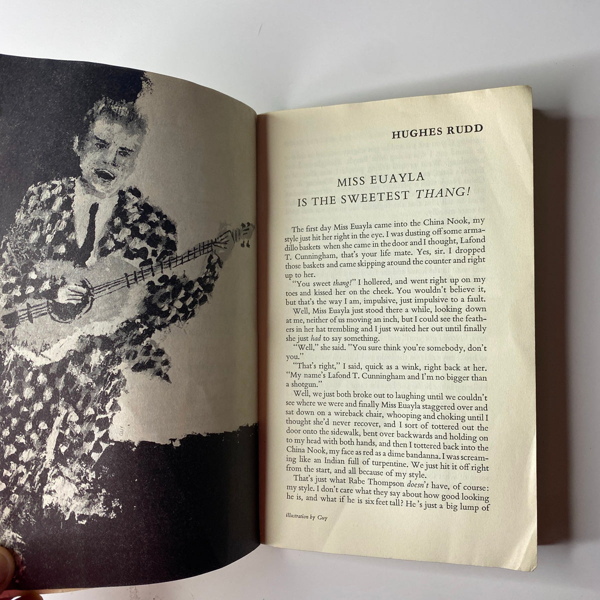 Interior page from The Paris Review Magazine Summer-Fall 1961 No. 26 featuring an excerpt from the fiction piece 'Miss Euayla is the Sweetest Thang' by Hughes Rudd.