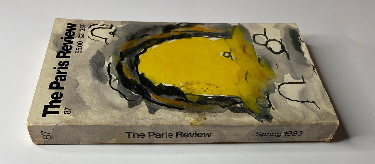 The Paris Review Magazine Spring 1983 No. 87 with a cover featuring abstract watercolor art in yellow and gray.