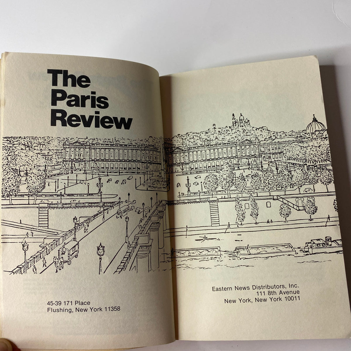 Interior page of The Paris Review Magazine Spring 1983 No. 87 showcasing a black and white illustration of a scenic view.